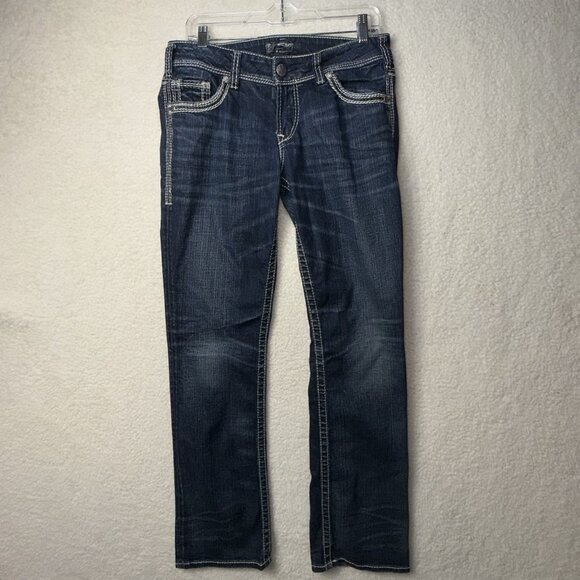 Silver Jeans Suki Womens 29x33 Bootcut Jeans Light Wash Stretch Mid Rise Denim - Picture 1 of 9